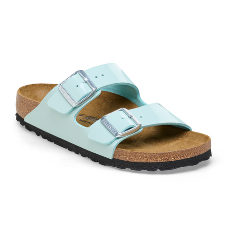 Birkenstock Arizona Narrow Sandal (Women) - Patent Surf Green Birko-Flor Sandals - Slide - The Heel Shoe Fitters