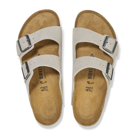 Birkenstock Arizona Slide Sandal (Men) - Dotted Stone Coin Suede Sandals - Slide - The Heel Shoe Fitters