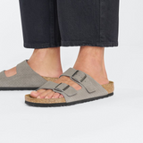 Birkenstock Arizona Narrow Slide Sandal (Women) - Dotted Stone Coin Suede Sandals - Slide - The Heel Shoe Fitters