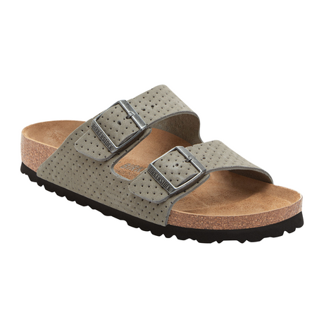 Birkenstock Arizona Narrow Slide Sandal (Women) - Dotted Stone Coin Suede Sandals - Slide - The Heel Shoe Fitters