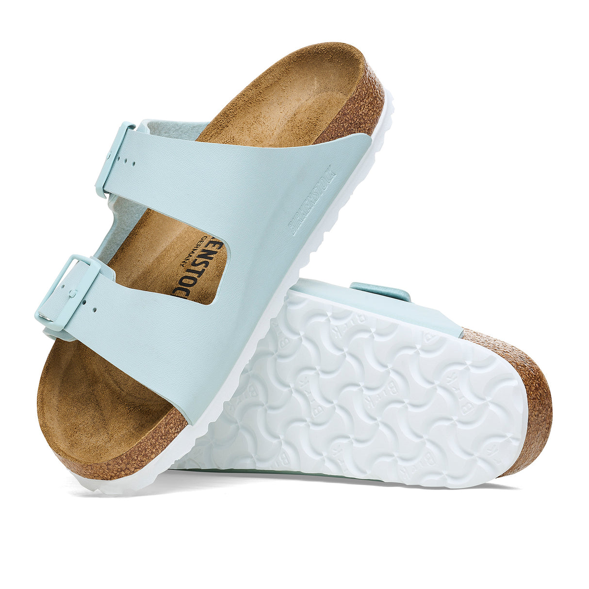 Birkenstock Arizona Narrow Slide Sandal (Women) - Surf Green Birko-Flor Sandals - Slide - The Heel Shoe Fitters