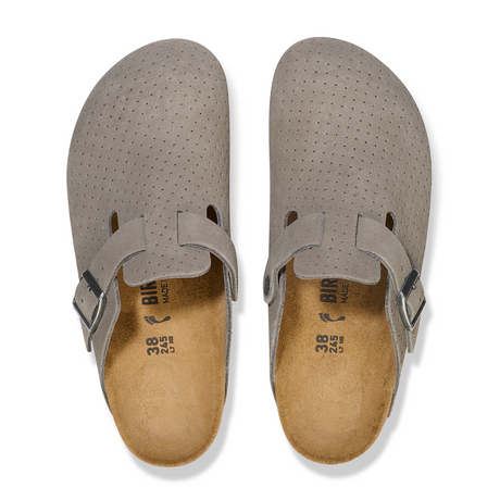 Birkenstock Boston Clog (Women) - Dotted Stone Coin Suede Dress Casual - Clogs & Mules - The Heel Shoe Fitters