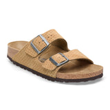 Birkenstock Arizona Narrow Slide Sandal (Women) - Dotted New Beige Suede Sandals - Slide - The Heel Shoe Fitters