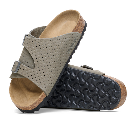 Birkenstock Zurich Slide Sandal (Unisex) - Dotted Stone Coin Suede Sandals - Slide - The Heel Shoe Fitters