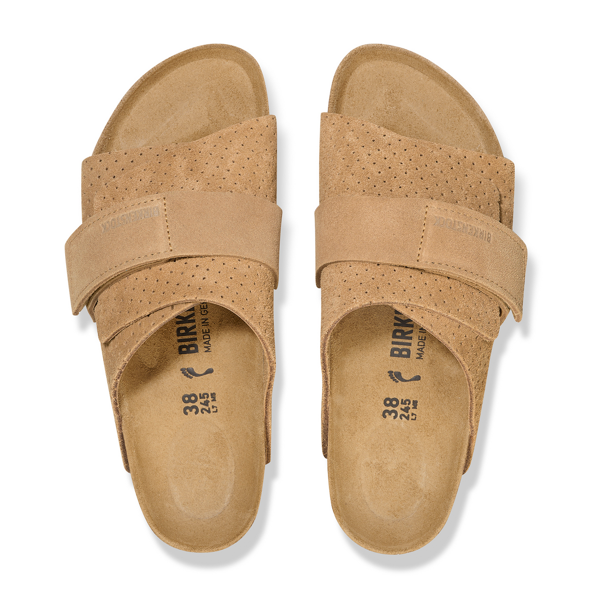 Birkenstock Kyoto Slide Sandal (Women) - Dotted New Beige Suede Sandals - Slide - The Heel Shoe Fitters