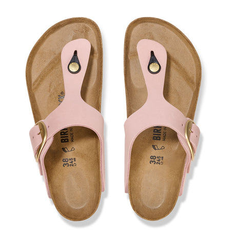 Birkenstock Gizeh Big Buckle Thong Sandal (Women) - Soft Pink Nubuck Sandals - Thong - The Heel Shoe Fitters