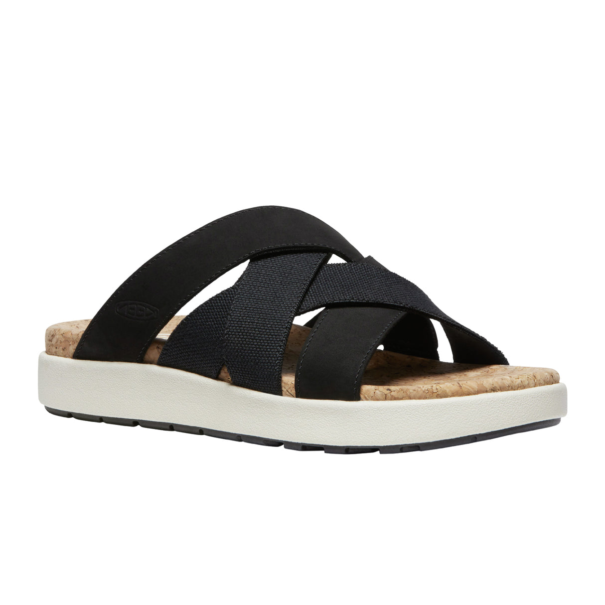 Keen Elle Mixed Slide Sandal (Women) - Black/Birch Sandal - Active - The Heel Shoe Fitters