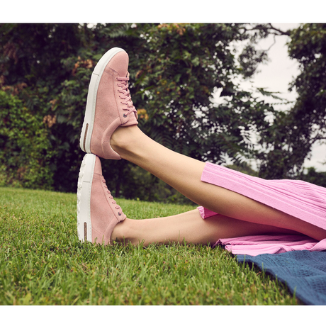 Birkenstock Bend Sneaker (Women) - Pink Clay Suede Athletic - Casual - Lace Up - The Heel Shoe Fitters