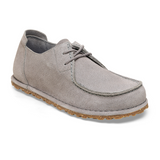 Birkenstock Utti Lace Up (Men) - Whale Gray Suede Dress Casual - Slip On - The Heel Shoe Fitters