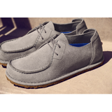 Birkenstock Utti Lace Up (Men) - Whale Gray Suede Dress Casual - Slip On - The Heel Shoe Fitters