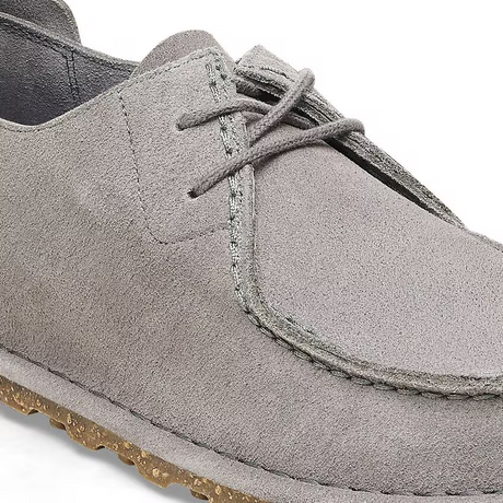 Birkenstock Utti Lace Up (Men) - Whale Gray Suede Dress-Casual - Slip On - The Heel Shoe Fitters