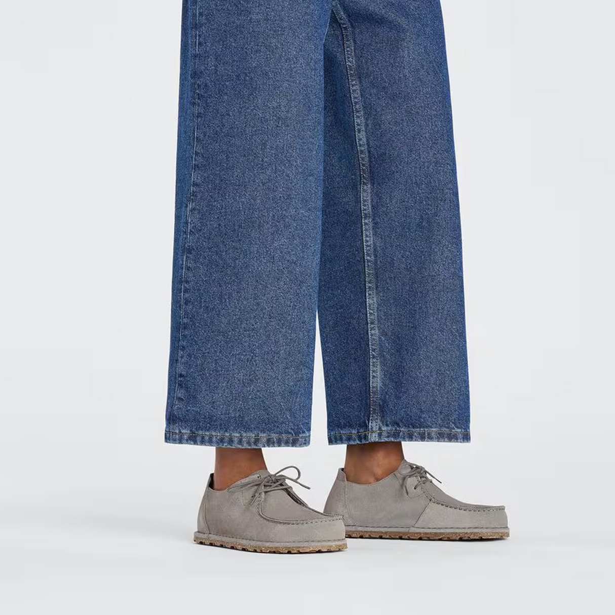 Birkenstock Utti Lace Up (Men) - Whale Gray Suede Dress-Casual - Slip On - The Heel Shoe Fitters