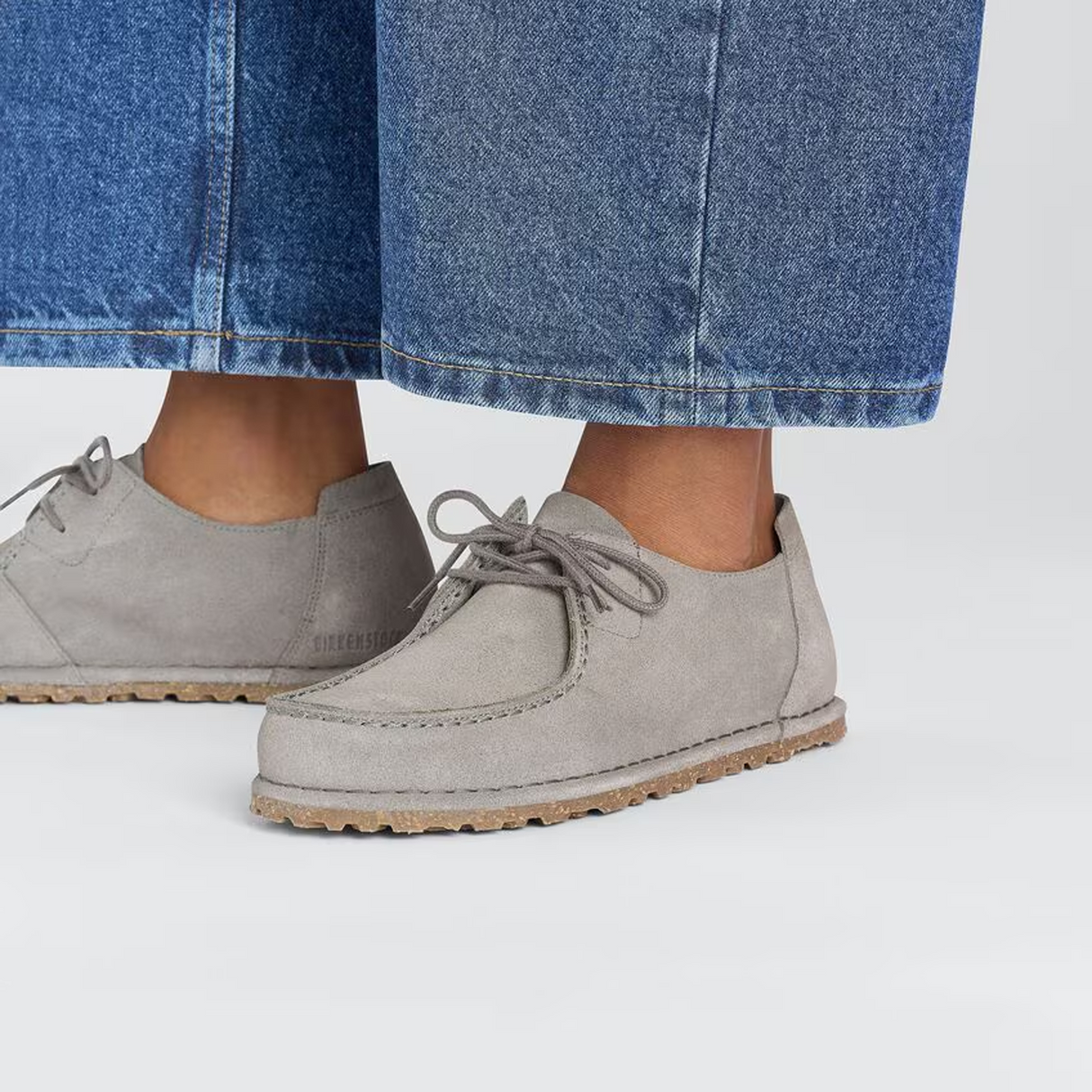 Birkenstock Utti Lace Up (Men) - Whale Gray Suede Dress-Casual - Slip On - The Heel Shoe Fitters