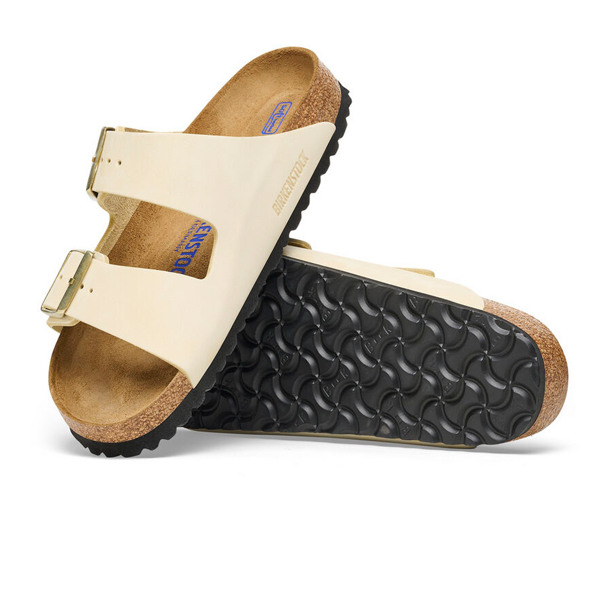 Birkenstock Arizona Soft Footbed Slide Sandal (Women) - Ecru Nubuck Sandals - Slide - The Heel Shoe Fitters