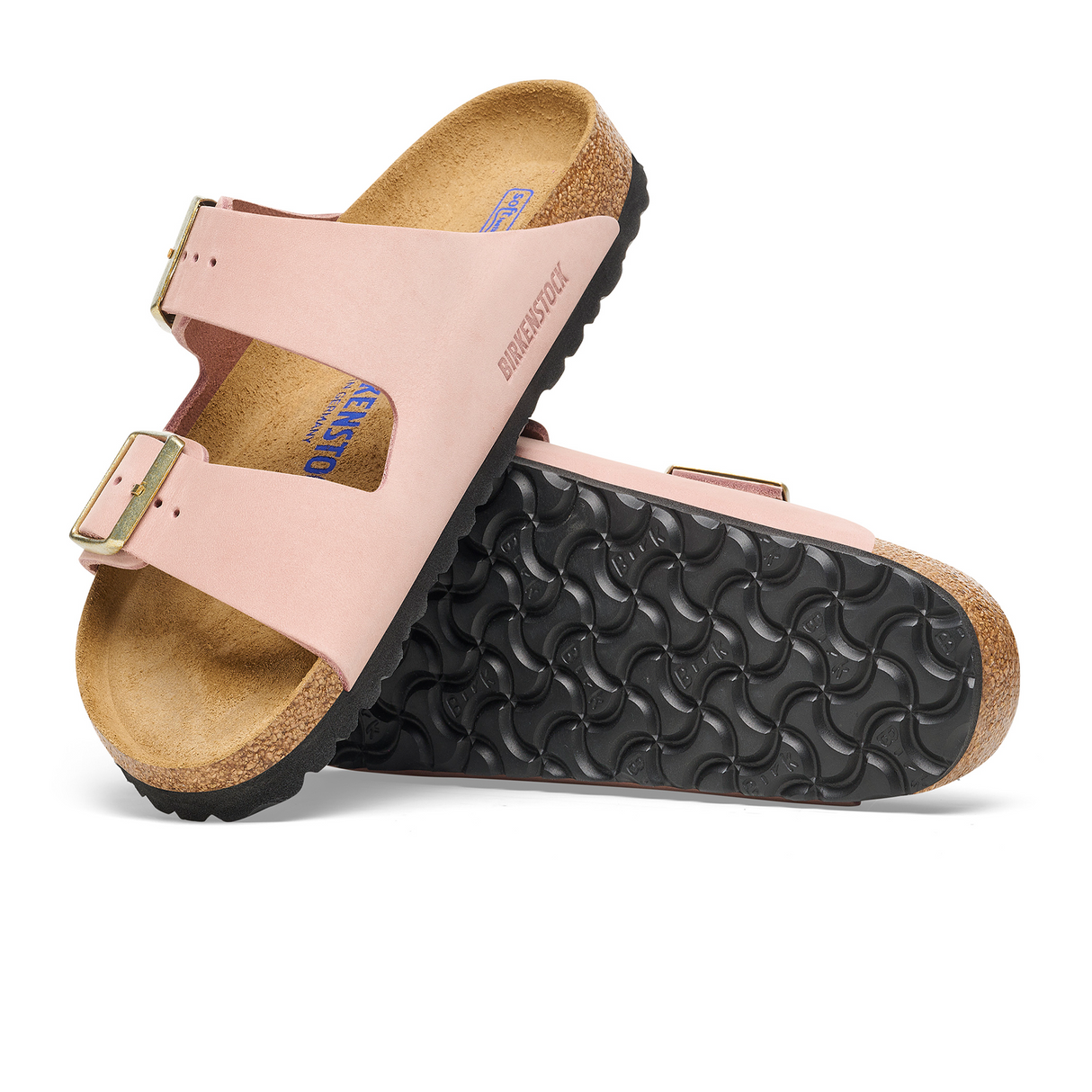 Birkenstock Arizona Soft Footbed (Women) - Soft Pink Nubuck Sandals - Slide - The Heel Shoe Fitters