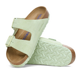 Birkenstock Arizona Soft Footbed Slide Sandal (Women) - Faded Lime Suede Sandals - Slide - The Heel Shoe Fitters