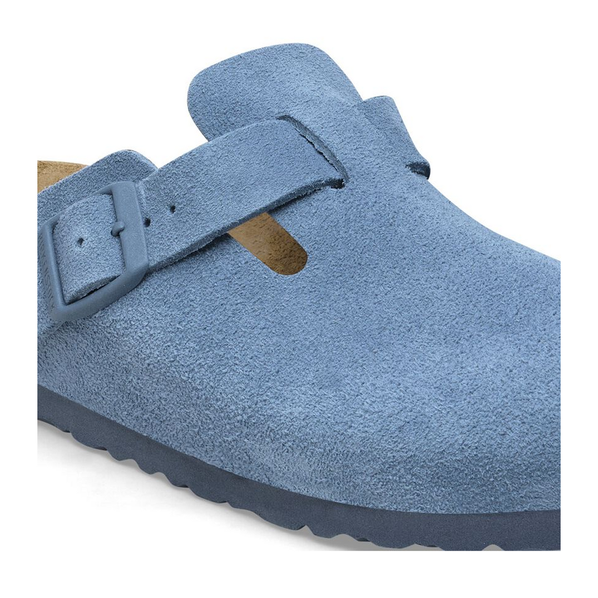 Birkenstock Boston Soft Footbed Clog (Women) - Elemental Blue Suede Dress-Casual - Clogs & Mules - The Heel Shoe Fitters