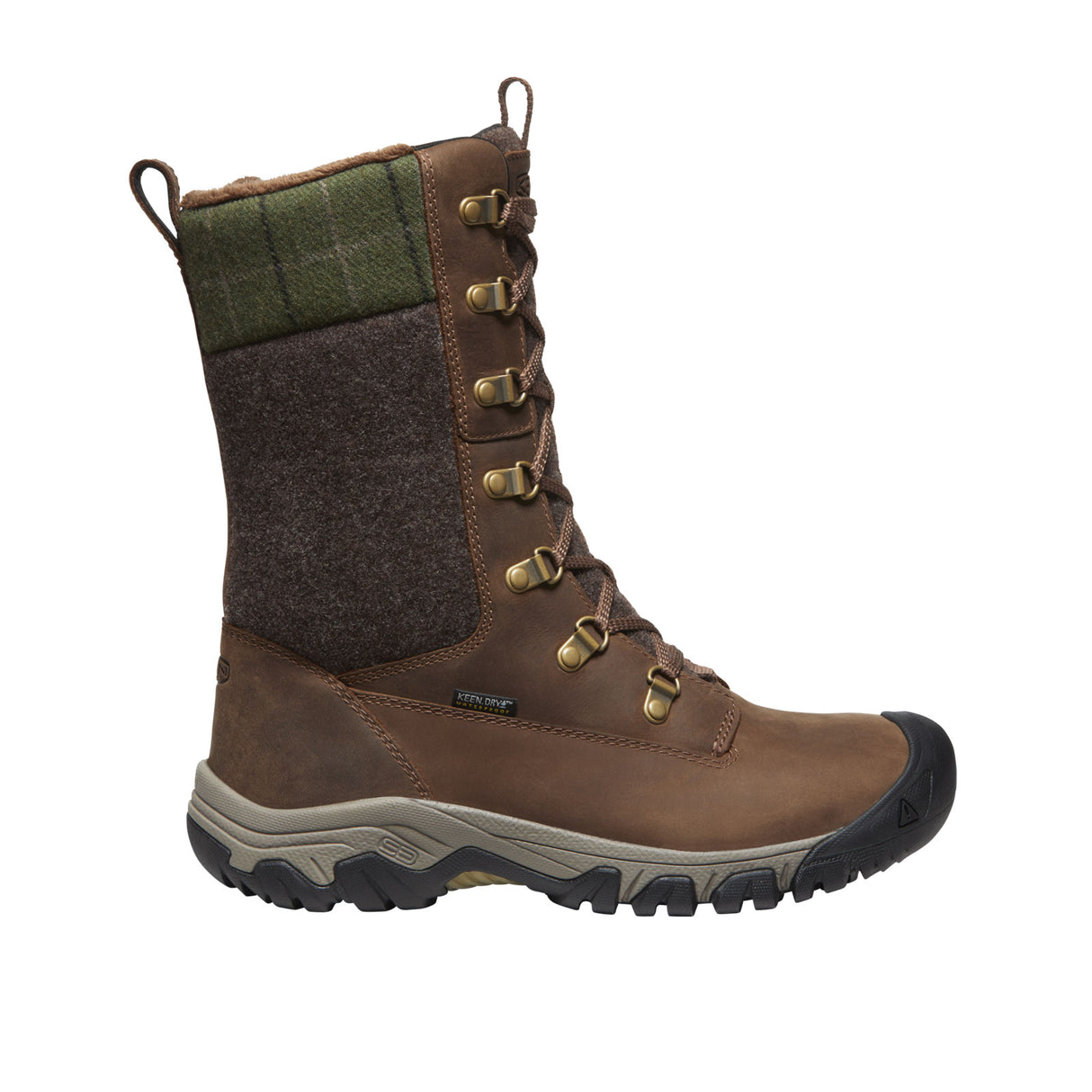 Keen Greta Mid Waterproof Boot (Women) - Dark Earth/Green Plaid Boots - Winter - Mid Boot - The Heel Shoe Fitters