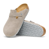 Birkenstock Boston Narrow Clog (Women) - Stone Coin Suede Dress-Casual - Clogs & Mules - The Heel Shoe Fitters