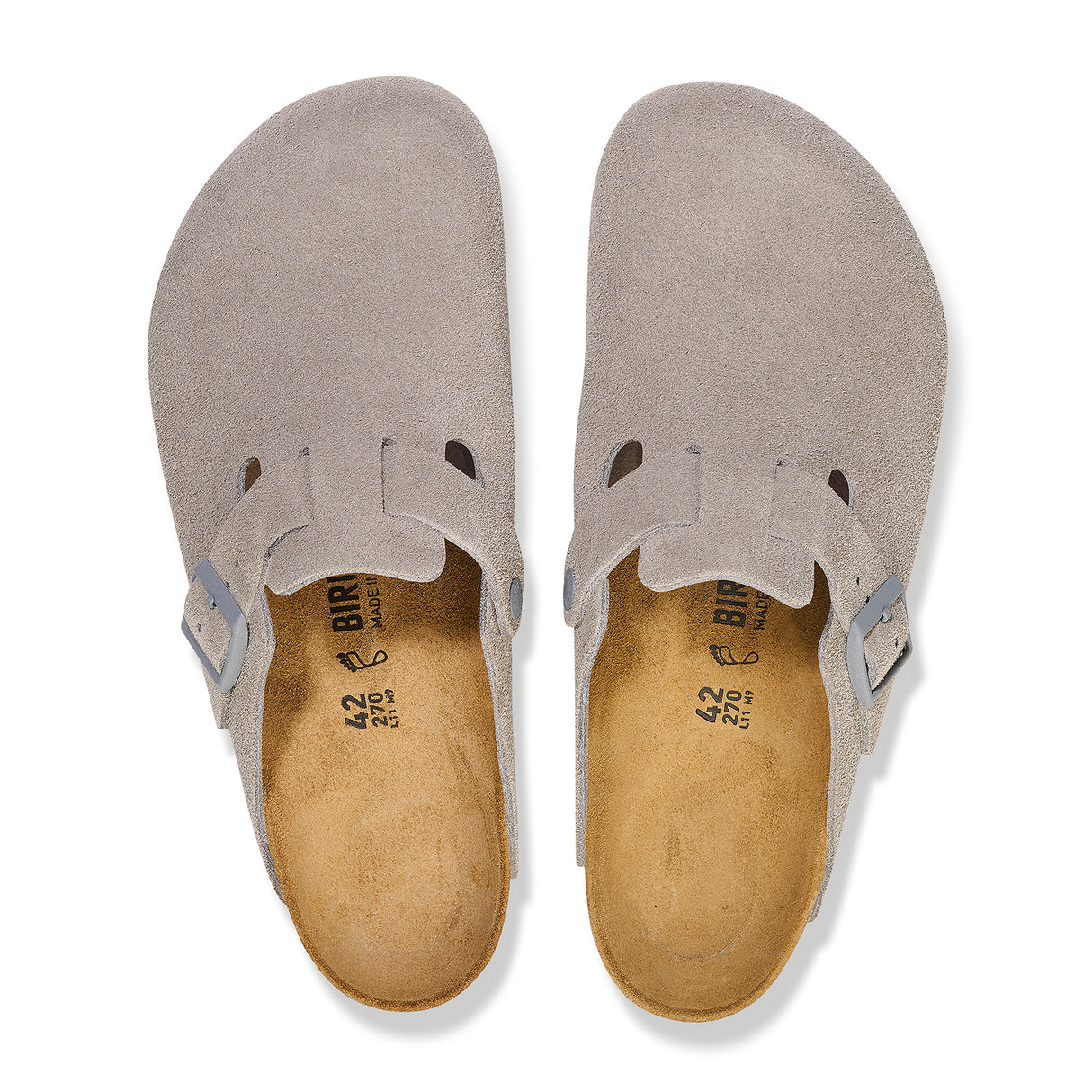 Birkenstock Boston Narrow Clog (Women) - Stone Coin Suede Dress-Casual - Clogs & Mules - The Heel Shoe Fitters