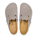 Birkenstock Boston Narrow Clog (Women) - Stone Coin Suede Dress-Casual - Clogs & Mules - The Heel Shoe Fitters