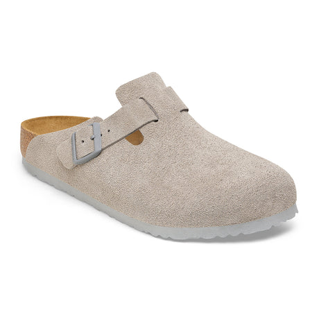 Birkenstock Boston Narrow Clog (Women) - Stone Coin Suede Dress-Casual - Clogs & Mules - The Heel Shoe Fitters