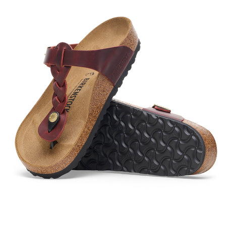 Birkenstock Gizeh Braid Sandal (Women) - Zinfandel Oiled Leather Sandal - Slide - The Heel Shoe Fitters