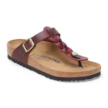 Birkenstock Gizeh Braid Sandal (Women) - Zinfandel Oiled Leather Sandal - Slide - The Heel Shoe Fitters