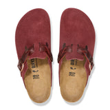 Birkenstock Boston Braid Narrow Clog (Women) - Zinfandel Suede Dress-Casual - Clogs & Mules - The Heel Shoe Fitters