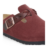 Birkenstock Boston Braid Narrow Clog (Women) - Zinfandel Suede Dress-Casual - Clogs & Mules - The Heel Shoe Fitters