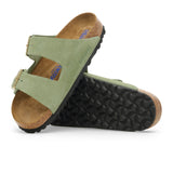 Birkenstock Arizona Soft Footbed Narrow Slide Sandal (Women) - Green Tea Suede Sandal - Slide - The Heel Shoe Fitters