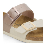 Birkenstock Arizona Narrow Slide Sandal (Women) - Eggshell/Metallic Copper Birko-Flor Sandal - Slide - The Heel Shoe Fitters