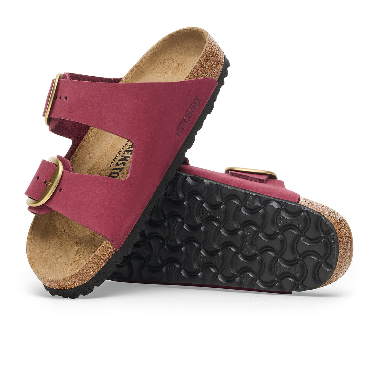 Birkenstock Arizona Big Buckle Narrow Slide Sandal (Women) - Berry Crush Nubuck Sandal - Slide - The Heel Shoe Fitters