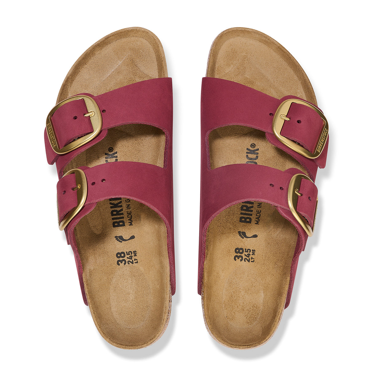 Birkenstock Arizona Big Buckle Narrow Slide Sandal (Women) - Berry Crush Nubuck Sandal - Slide - The Heel Shoe Fitters