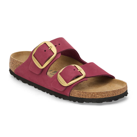 Birkenstock Arizona Big Buckle Narrow Slide Sandal (Women) - Berry Crush Nubuck Sandal - Slide - The Heel Shoe Fitters