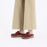 Birkenstock Buckley Narrow Clog (Women) - Zinfandel Suede Dress-Casual - Clogs & Mules - The Heel Shoe Fitters