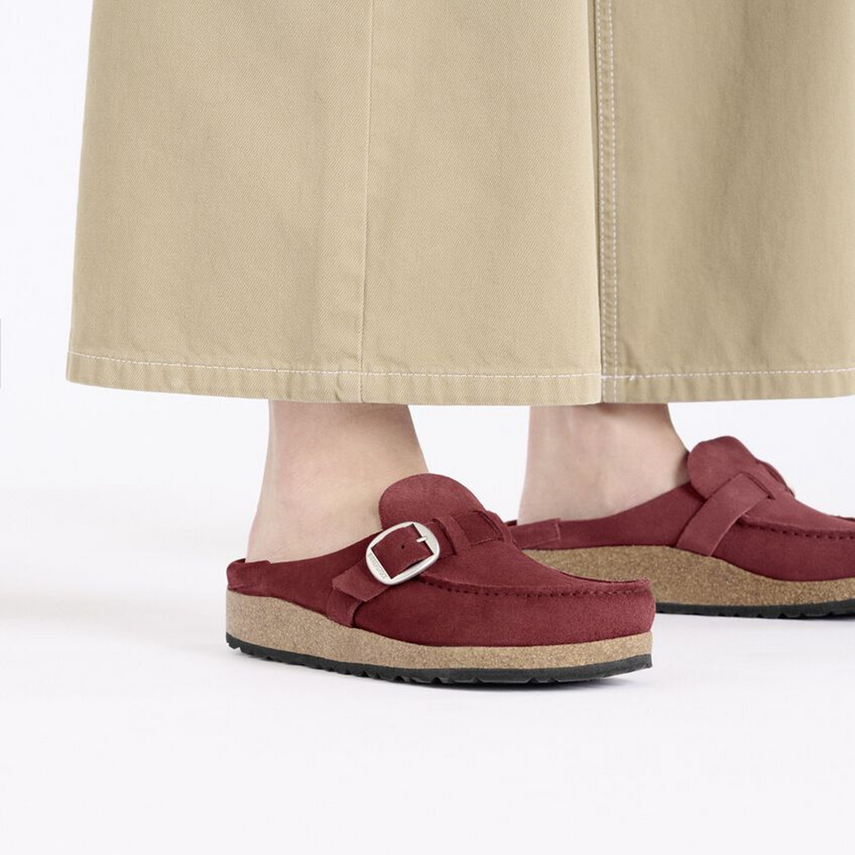 Birkenstock Buckley Narrow Clog (Women) - Zinfandel Suede Dress-Casual - Clogs & Mules - The Heel Shoe Fitters