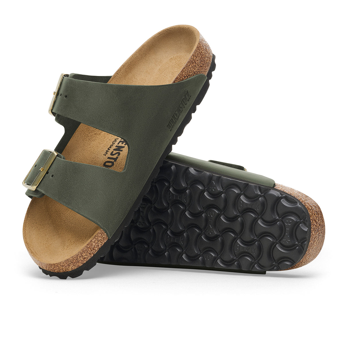 Birkenstock Arizona Narrow Slide Sandal (Women) - Thyme Oiled Leather Sandal - Slide - The Heel Shoe Fitters