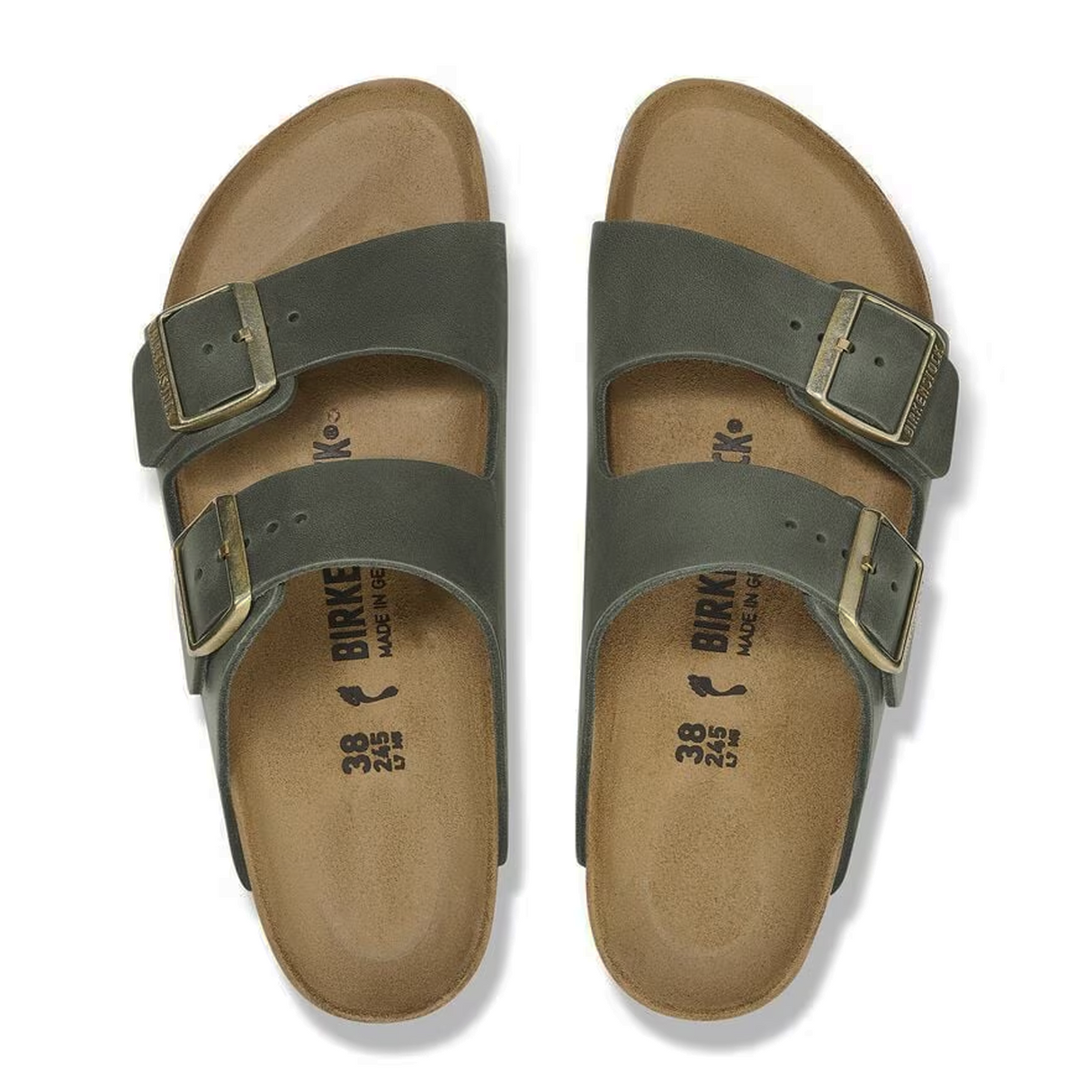 Birkenstock Arizona Narrow Slide Sandal (Women) - Thyme Oiled Leather Sandal - Slide - The Heel Shoe Fitters