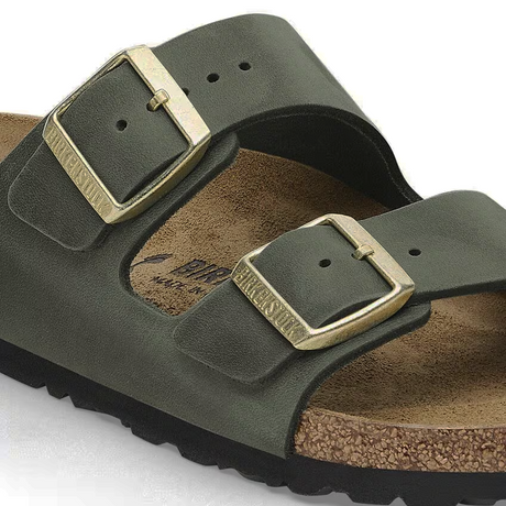 Birkenstock Arizona Narrow Slide Sandal (Women) - Thyme Oiled Leather Sandal - Slide - The Heel Shoe Fitters