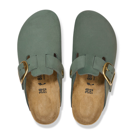 Birkenstock Boston Big Buckle Narrow Clog (Women) - Thyme Nubuck Dress-Casual - Clogs & Mules - The Heel Shoe Fitters