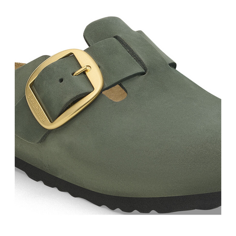 Birkenstock Boston Big Buckle Narrow Clog (Women) - Thyme Nubuck Dress-Casual - Clogs & Mules - The Heel Shoe Fitters