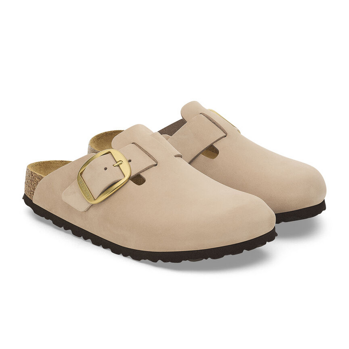 Birkenstock Boston Big Buckle Narrow Clog (Women) - Sandcastle Nubuck Dress-Casual - Clogs & Mules - The Heel Shoe Fitters