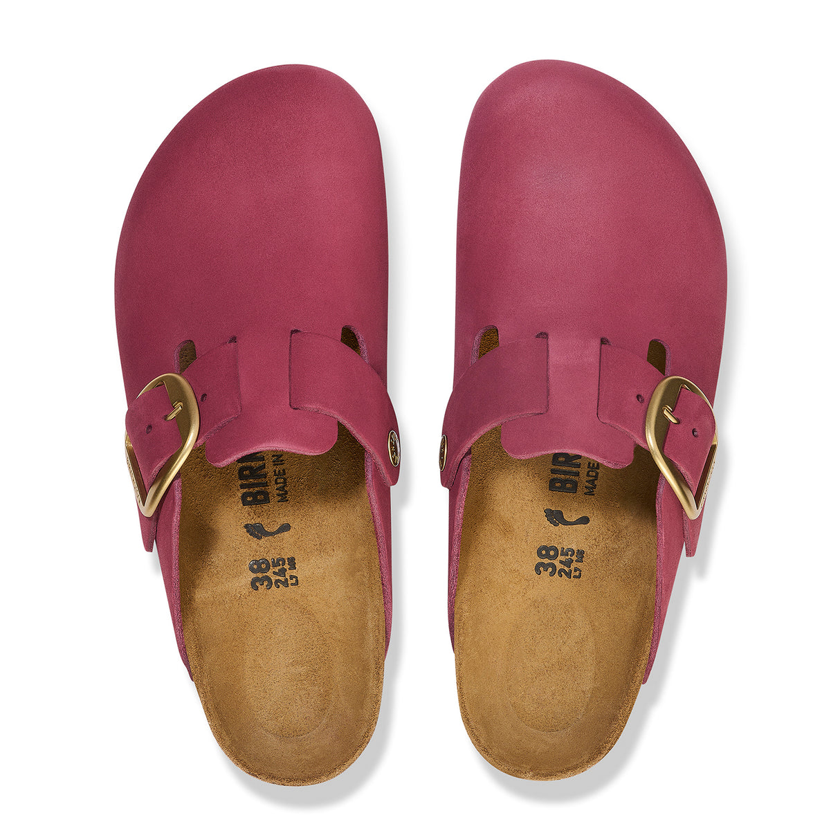 Birkenstock Boston Big Buckle Narrow Clog (Women) - Berry Crush Nubuck Dress-Casual - Clogs & Mules - The Heel Shoe Fitters