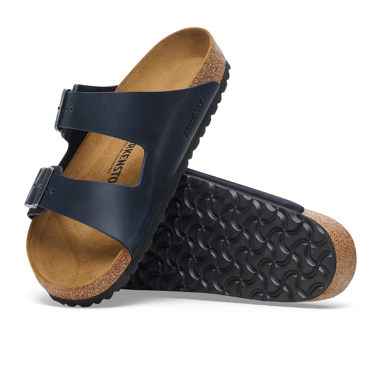 Birkenstock Arizona Slide Sandal (Men) - Midnight Oiled Leather/Suede Sandal - Slide - The Heel Shoe Fitters