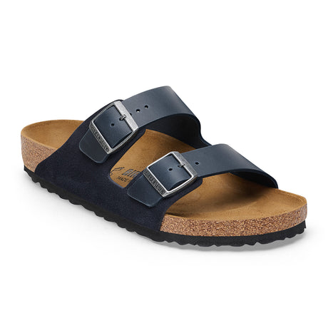 Birkenstock Arizona Slide Sandal (Men) - Midnight Oiled Leather/Suede Sandal - Slide - The Heel Shoe Fitters