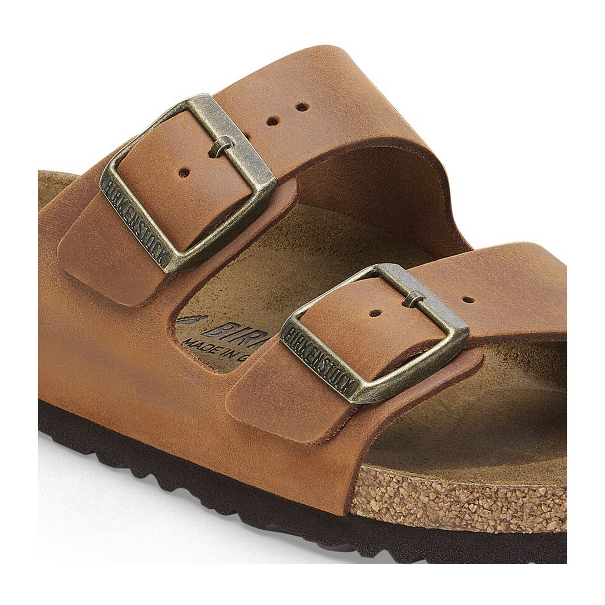 Birkenstock Arizona Slide Sandal (Men) - Cognac Oiled Leather Sandal - Slide - The Heel Shoe Fitters