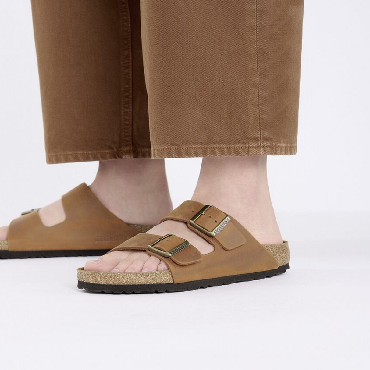 Birkenstock Arizona Slide Sandal (Men) - Cognac Oiled Leather Sandal - Slide - The Heel Shoe Fitters