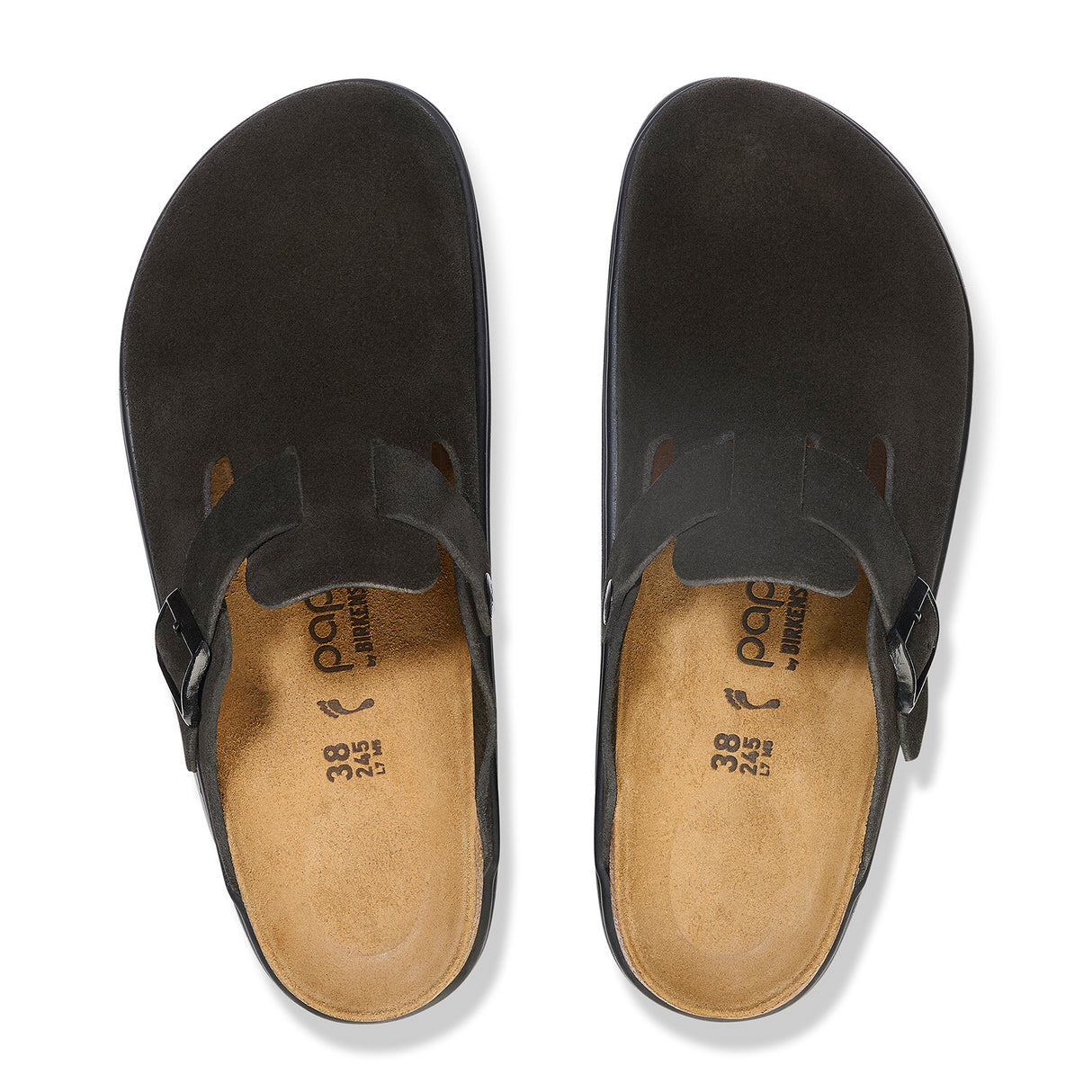 Birkenstock Boston Chunky Narrow Clog (Women) - Black Suede Dress-Casual - Clogs & Mules - The Heel Shoe Fitters