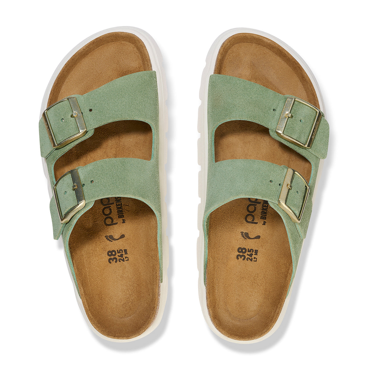 Birkenstock Arizona Chunky Slide Sandal (Women) - Green Tea Suede Sandal - Slide - The Heel Shoe Fitters